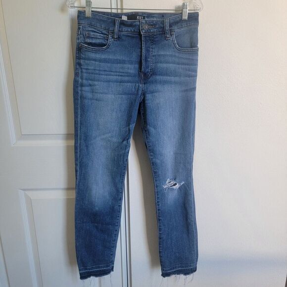 Kut from the Kloth Chrissie Fab‎ Ab Straight Leg Jeans High Rise Button Fly Sz 4 - Picture 1 of 16